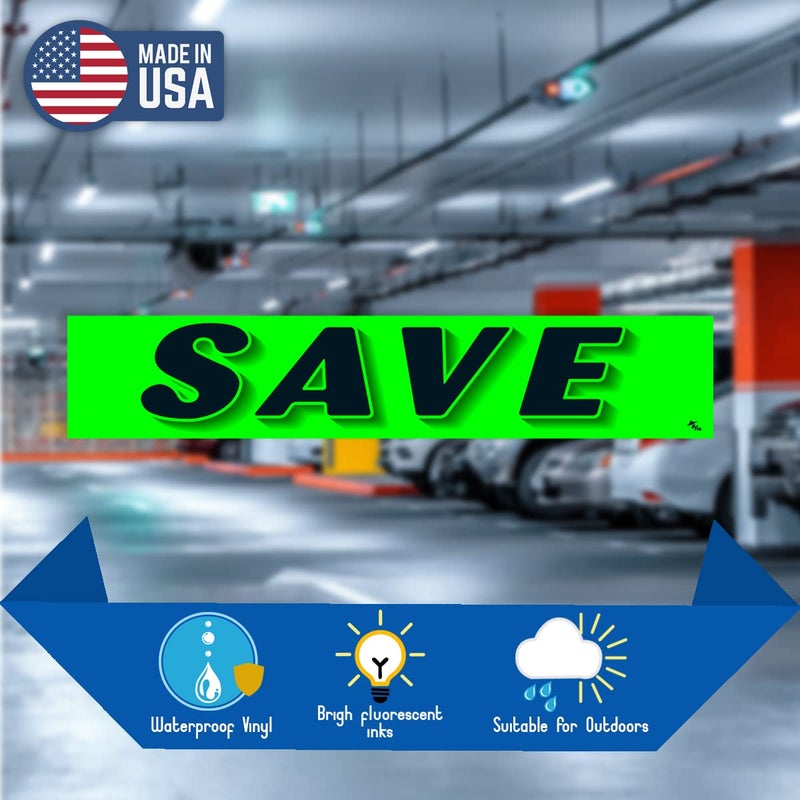 Versa-Tags Chartreuse Green Vinyl Slogan Stickers - 12-Pack for Car Dealer Windshield Advertising, Perfect for Used/New Car Truck RV Lots Slogan-Save-Stickers - Image 3